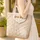 Nuzzling Bunnies Wildflower Heart Personalized Everyday Gift for Bunny Lovers Quilted Tote Bag - 4