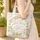 Tropical Birds Nuzzling Plumeria Floral Wreath - Nature Lover Gift Quilted Tote Bag - 4