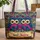 Two Owls Botanical Floral Personalized Name Scroll - Everyday Wildlife Lover Home Decor Gift Quilted Tote Bag - 1