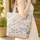 Your Name Ribbon Nuzzling Bunnies Scattered Wildflowers Leaves - Nature Lover Gift Quilted Tote Bag - 4