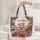 Brown Bear Cub Patriotic Floral American Flag - Independence Day Home Decor Gift Quilted Tote Bag - 5