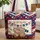 Hugging Bears Star Stripe Bunting Red Bow Blue Flag Patriotic Lifestyle Gift Quilted Tote Bag - 1