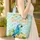 Parrot Ocean Waves Personalized Plumeria Name Wreath - Beach Lover Gift Quilted Tote Bag - 4
