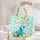 Parrot Ocean Waves Personalized Plumeria Name Wreath - Beach Lover Gift Quilted Tote Bag - 5