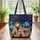 Personalized Teepee Village Rustic Name Sign Tribal Stars Home Decor Gift Quilted Tote Bag - 3