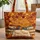Sleeping Orange Tabby Cat Books Autumn - Personalized Reader Gift Quilted Tote Bag - 1