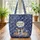 Nuzzling Deer Wildflowers Toile Vines Laurel Sprig - Everyday Tote Wildlife Lover Gift Quilted Tote Bag - 3