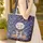 Nuzzling Deer Wildflowers Toile Vines Laurel Sprig - Everyday Tote Wildlife Lover Gift Quilted Tote Bag - 4