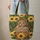 Happy Brown Bear Cub Golden Sunflowers Dahlia Rustic Sign - Nature Lover Home Decor Gift Quilted Tote Bag - 6