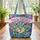 Swirling Color Blocks Cat Face Ribbon Spiral Dot - Everyday Tote Cat Lover Gift Quilted Tote Bag - 3