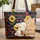 Nuzzling Bear Bunny Sunflowers Name Rustic Sign - Keepsake Gift for Animal Lovers Quilted Tote Bag - 1