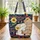 Nuzzling Bear Bunny Sunflowers Name Rustic Sign - Keepsake Gift for Animal Lovers Quilted Tote Bag - 3