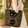Black Cat Personalized Medallion Dark Academia Lifestyle Cat Lover Gift Quilted Tote Bag - 4
