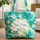 Sea Turtle Tropical Bird Plumeria Floral Wreath - Wildlife Lover Everyday Gift Quilted Tote Bag - 1