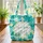 Sea Turtle Tropical Bird Plumeria Floral Wreath - Wildlife Lover Everyday Gift Quilted Tote Bag - 3