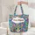 Rainbow Swirl Cat Face Green Eyes Pink Nose Speech Bubble - Everyday Cat Lover Gift Quilted Tote Bag - 5