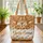 Autumn Fawns Wildflowers Personalized Name Garland - Wildlife Lover Gift Quilted Tote Bag - 3