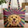 Golden Retriever Your Name Radial Stripes - Dog Lover Gift Quilted Tote Bag - 1