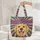 Golden Retriever Your Name Radial Stripes - Dog Lover Gift Quilted Tote Bag - 5