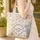 Bunnies Bluebonnet Floral Wreath Personal Name - Countryside Wildlife Lover Gift for Her Quilted Tote Bag - 4