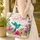Hummingbird Teal Blue Plumage Tropical Fuchsia Flowers - Nature Lover Everyday Tote Gift Quilted Tote Bag - 4
