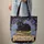 Celestial Night Black Cat Books Lavender - Cat Lover Gift Everyday Tote Quilted Tote Bag - 6