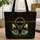 Majestic Cat Face Gold Stars Ornate Medallion Name - Cat Lover Gift Quilted Tote Bag - 1