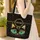 Majestic Cat Face Gold Stars Ornate Medallion Name - Cat Lover Gift Quilted Tote Bag - 4