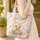 Bear Cross-Stitch Floral Sprigs Everyday Gift Quilted Tote Bag - 4