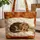 Sleeping Dachshund Puppy Name Sign Autumn Leaves - Dog Lover Fall Decor Gift Quilted Tote Bag - 1