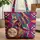 Elaborate Headwrap Woman Profile Squares Triangles Curves - Everyday Tote Gift Quilted Tote Bag - 1