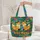 Desert Foxes Owl Cacti Undulating Waves Landscape - Wildlife Lover Everyday Travel Gift for Friends Quilted Tote Bag - 5