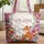 Bunny Fox Nuzzling Wildflower Butterfly Wreath - Home Decor Gift for Animal Lover Quilted Tote Bag - 1