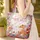 Bunny Fox Nuzzling Wildflower Butterfly Wreath - Home Decor Gift for Animal Lover Quilted Tote Bag - 4