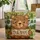 Brown Bear Name Sign Pine Forest Hills Stream - Wildlife Lover Home Decor Gift for Kids Quilted Tote Bag - 1