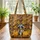 Raccoon Jack-o'-lantern Autumn Leaves - Fall Holiday Gift for Raccoon Lover Quilted Tote Bag - 3