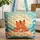 Personalized Red Foxes Ocean Waves Sunset Sunbursts Seashells - Wildlife Lover Gift Quilted Tote Bag - 1