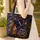 African Woman Profile Golden Tribal Earring Sunburst - Afrocentric Personalized Gift Quilted Tote Bag - 4