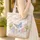 Blue Butterfly Personalized Floral Wreath Pastel Flowers Blossoms - Everyday Lifestyle Gift Quilted Tote Bag - 4