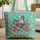 Rooster Blue Top Hat Floral Vines - Farmhouse Decor Gift for Rooster Lover Quilted Tote Bag - 1