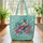 Rooster Blue Top Hat Floral Vines - Farmhouse Decor Gift for Rooster Lover Quilted Tote Bag - 3