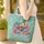 Rooster Blue Top Hat Floral Vines - Farmhouse Decor Gift for Rooster Lover Quilted Tote Bag - 4