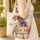 Ornate Horse Head Feather Floral Personalized Name - Boho Lifestyle Gift for Horse Lover Quilted Tote Bag - 4