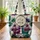 Fawns Tropical Foliage Palm Fronds Gold Frame - Wildlife Lover Everyday Gift Quilted Tote Bag - 3