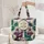 Fawns Tropical Foliage Palm Fronds Gold Frame - Wildlife Lover Everyday Gift Quilted Tote Bag - 5