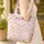 Bunnies Nuzzling Wild Roses Floral Wreath - Everyday Tote for Bunny Lovers Quilted Tote Bag - 4