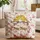Two Yellow Birds Perched Branches Pink Red Blossoms Floral Wreath - Everyday Carry Gift Quilted Tote Bag - 1