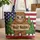 Bigfoot Pine Tree American Flag - Freedom Celebration Independence Day Gift Quilted Tote Bag - 1