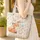 Nuzzling Fox Bunny Name Wreath Laurel Stars Vintage Berets - Everyday Wildlife Gift Quilted Tote Bag - 4