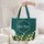 Personalized White Lily Valley Moon Stars - Botanical Lover Gift Quilted Tote Bag - 5